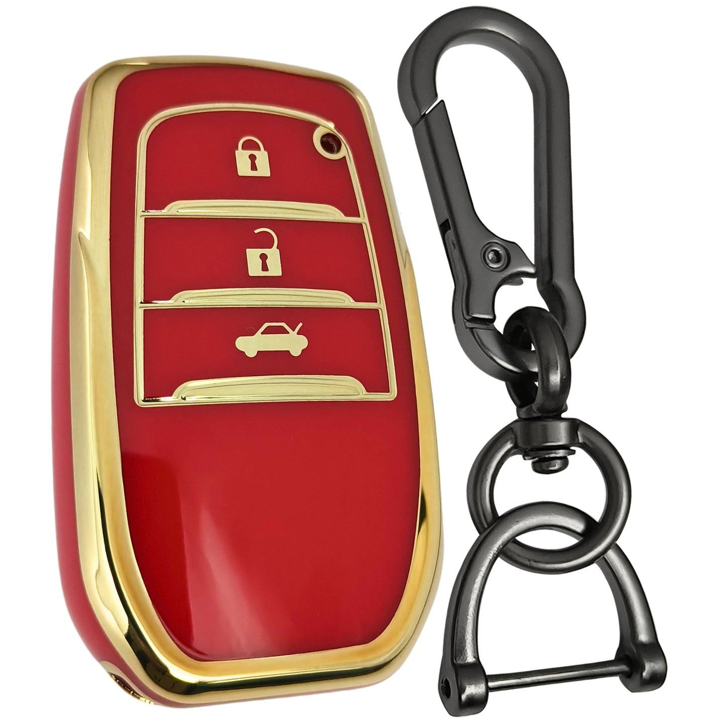 toyota fortuner innova crysta 3b smart tpu red key case keychain