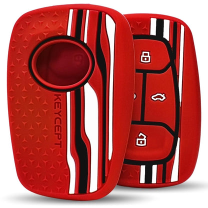 tristar tata nexon safari 4 button smart silicone key cover case accessories red
