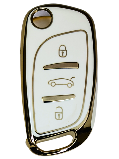 universal b11 ds remote flip tpu white gold key case keychain