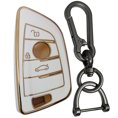 bmw x-series m-series 3-series 3b smart tpu white gold key case keychain