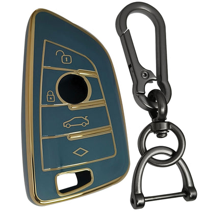 bmw x-series m-series 3-series 4b smart tpu blue gold key cover case keychain