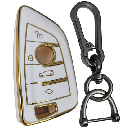 bmw x-series m-series 3-series 4b smart tpu white gold car key cover keychain