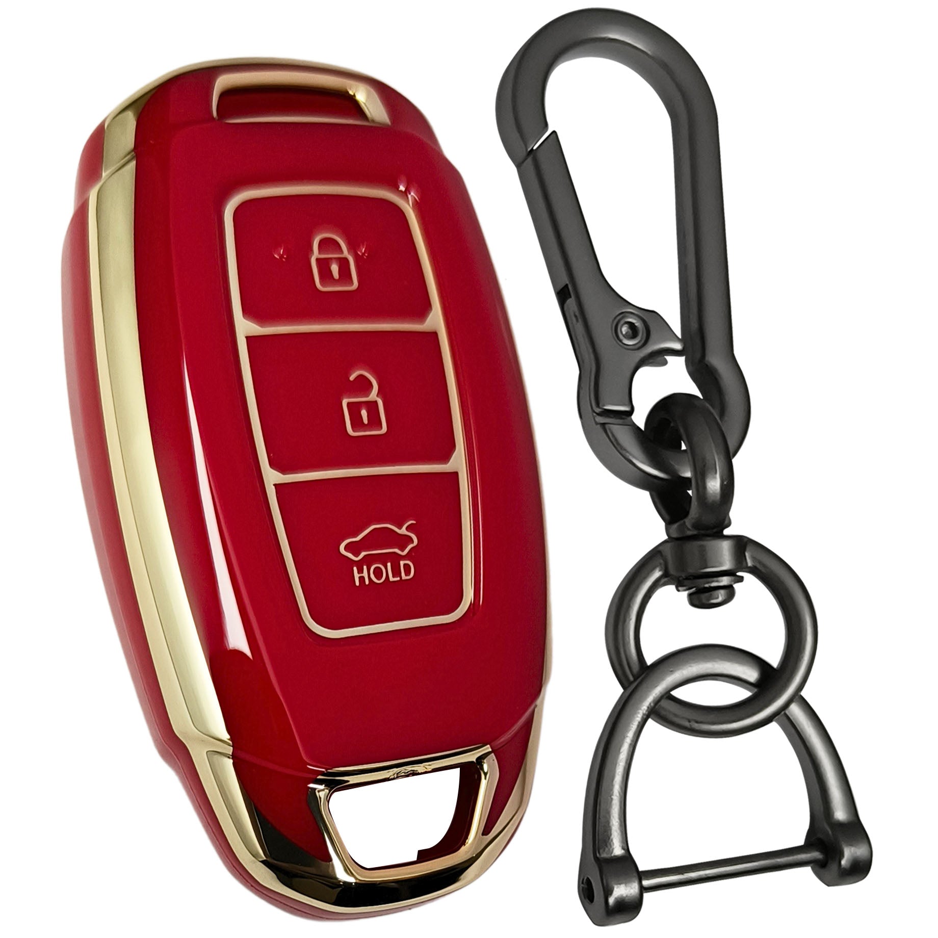 hyundai verna 3b smart tpu red gold key accessories keychain