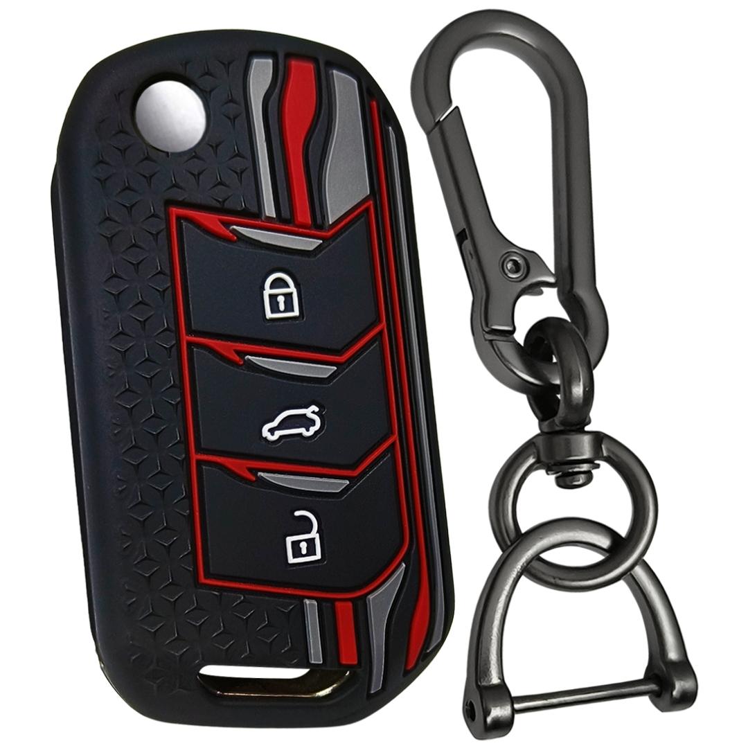 mahindra marazzo bolero xuv700 3 button flip key silicone black car key accessories