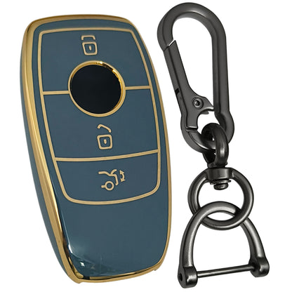 mercedes benz e-series 3b tpu blue key cover keychain