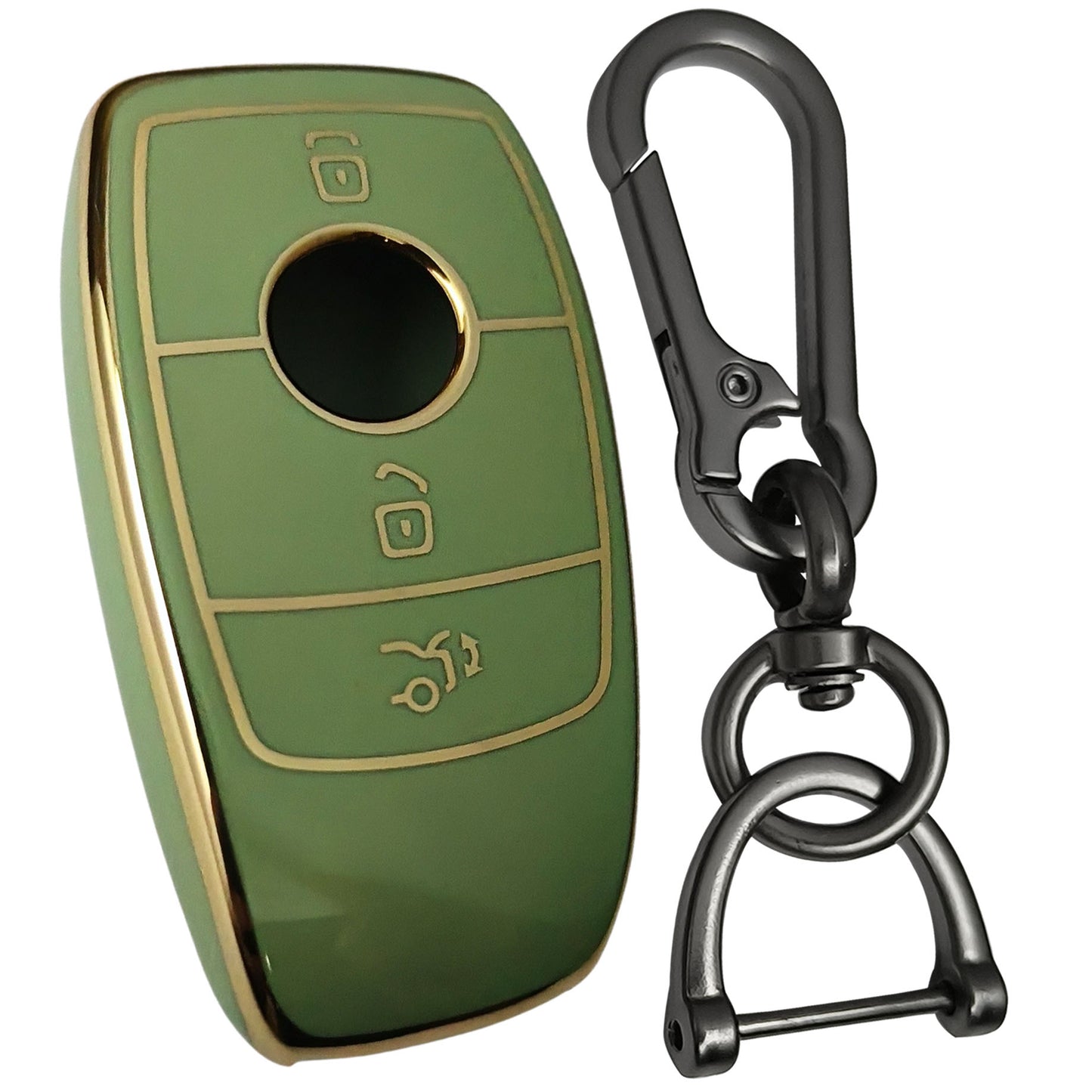 mercedes benz e-series 3b tpu green key case keychain