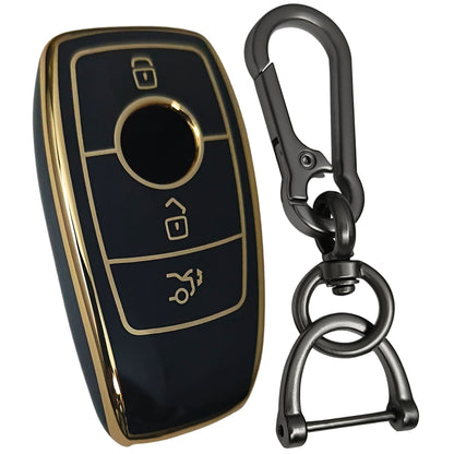 mercedes benz eseries tpu black gold car key cover keychain