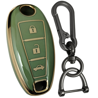 suzuki scross baleno swift urban cruiser 3 button smart tpu green gold key accessories keychain