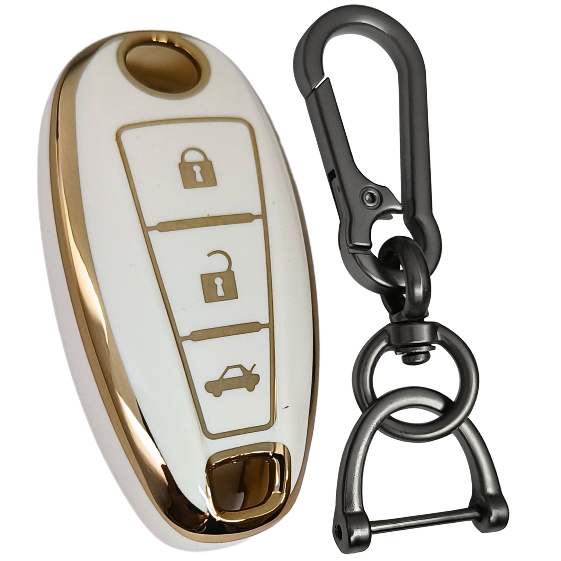 suzuki scross baleno swift urban cruiser 3 button smart tpu blue gold key cover case accessories keychain