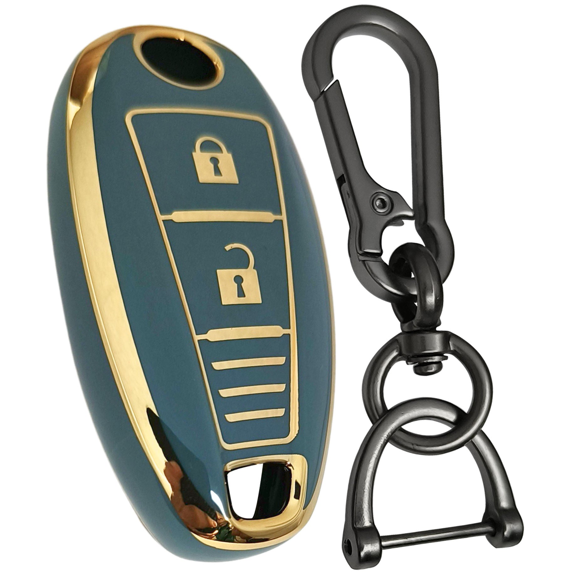 suzuki s-cross baleno brezza ciaz swift 2b smart tpu blue gold car key cover keychain 