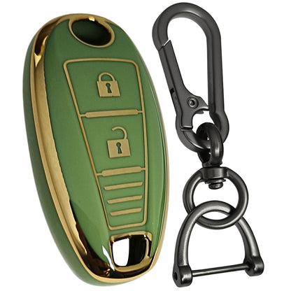 suzuki s-cross baleno brezza ciaz swift 2b smart tpu green gold key case keychain