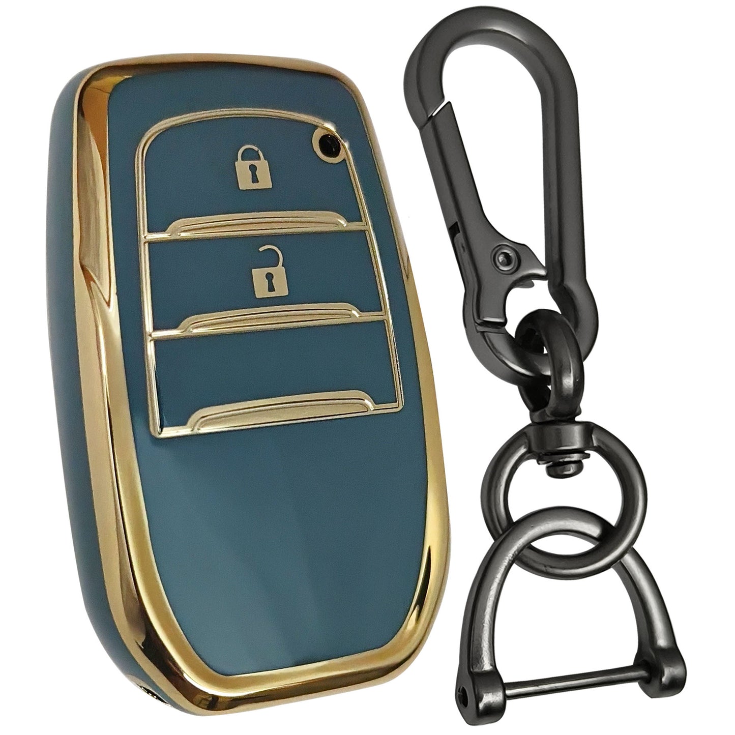 toyota fortuner innova crysta 2b smart tpu blue key cover case keychain