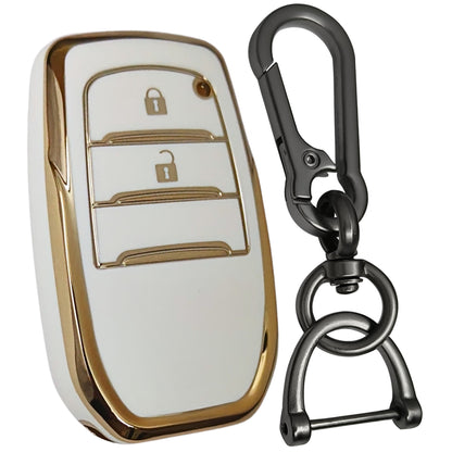 toyota fortuner innova crysta 2b smart tpu white gold keycover accessories keychain