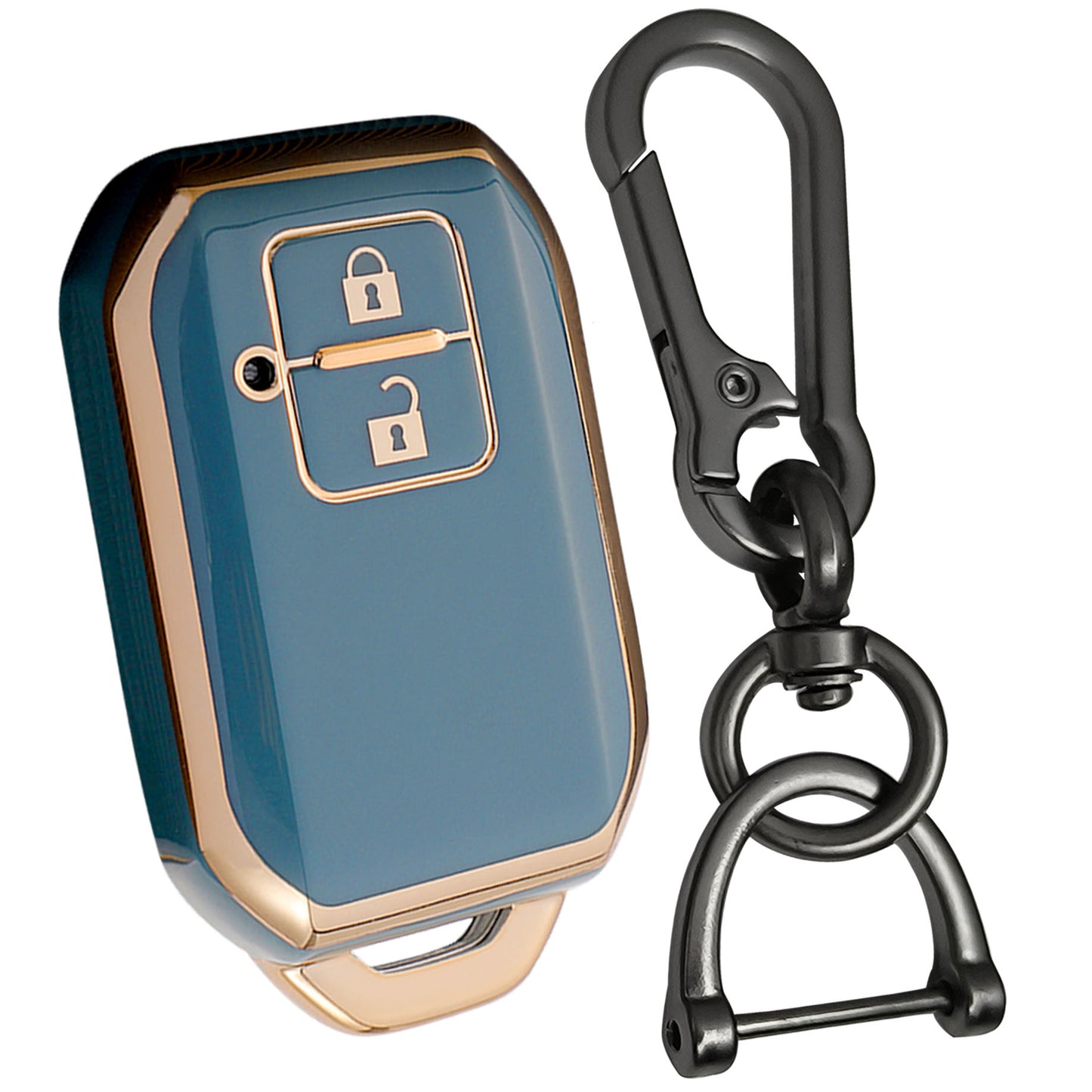 toyota glanza 2 button smart tpu key cover case accessories blue keychain