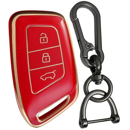 mg hector smart tpu red gold keycover keychain