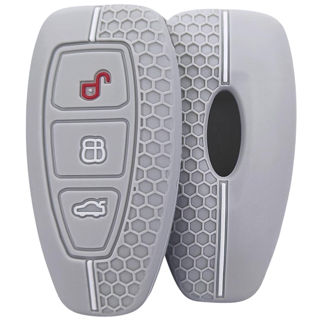 Ford ecosport 3 button smart silicone key cover case grey
