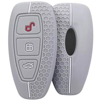 Ford ecosport 3 button smart silicone key cover case grey