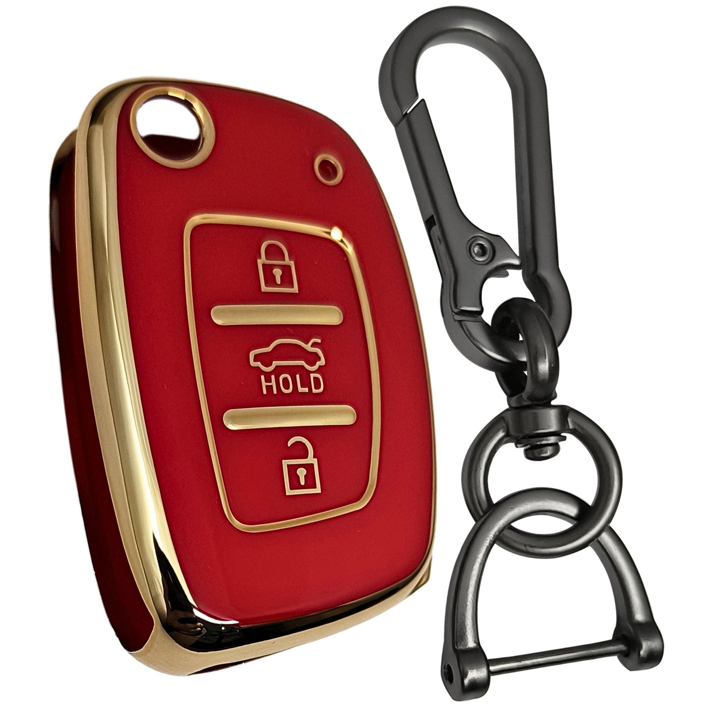 hyundai i20new flip 3b tpu red key case keychain