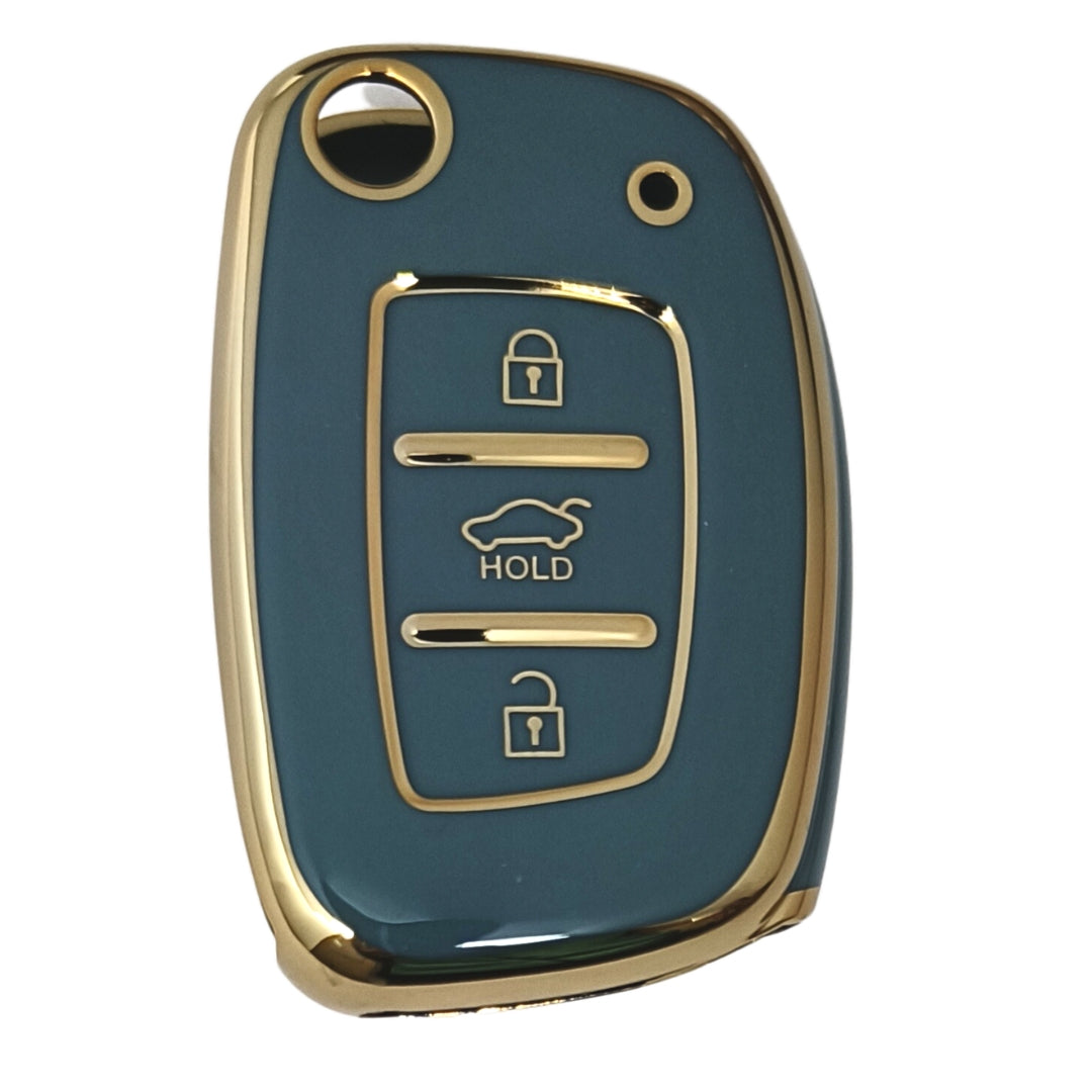 hyundai i20new flip 3b tpu blue car key case