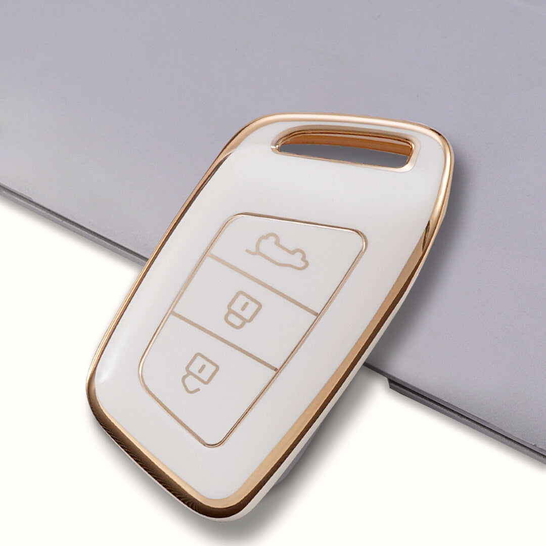 mg hector 3 button smart leather white gold key accessories