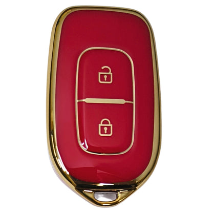 renault kwid kiger duster 2 button remote tpu red gold key cover 