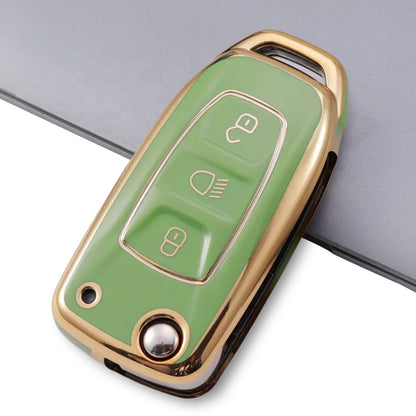 tata zest nexon hexa tiago 3 button flip tpu green gold key cover case accessories