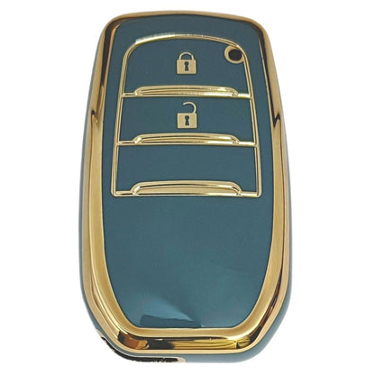 toyota fortuner innova crysta 2 button smart tpu blue gold key cover case accessories